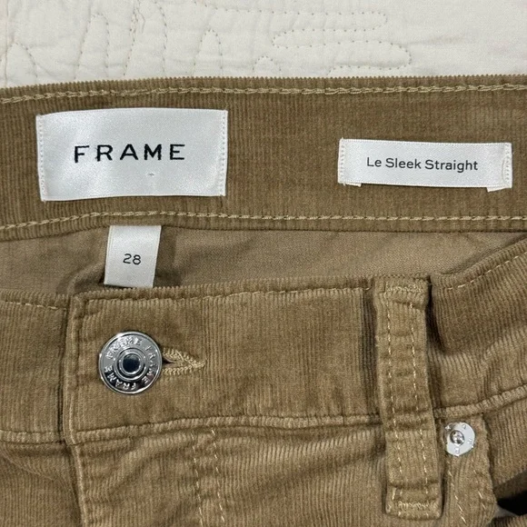 FRAME DENIM/ Women’s Tan Corduroy / Le Sleek Straight / Size 28 - Picture 7 of 10